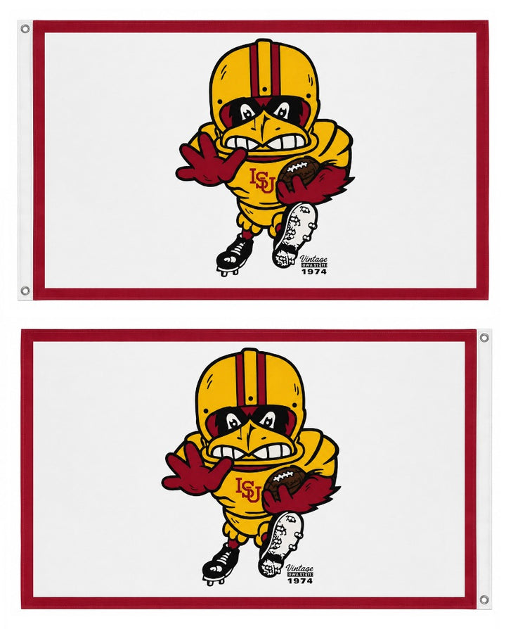 Iowa State Vintage Cy Football 2 Sided 3x5 Flag heartlandflags