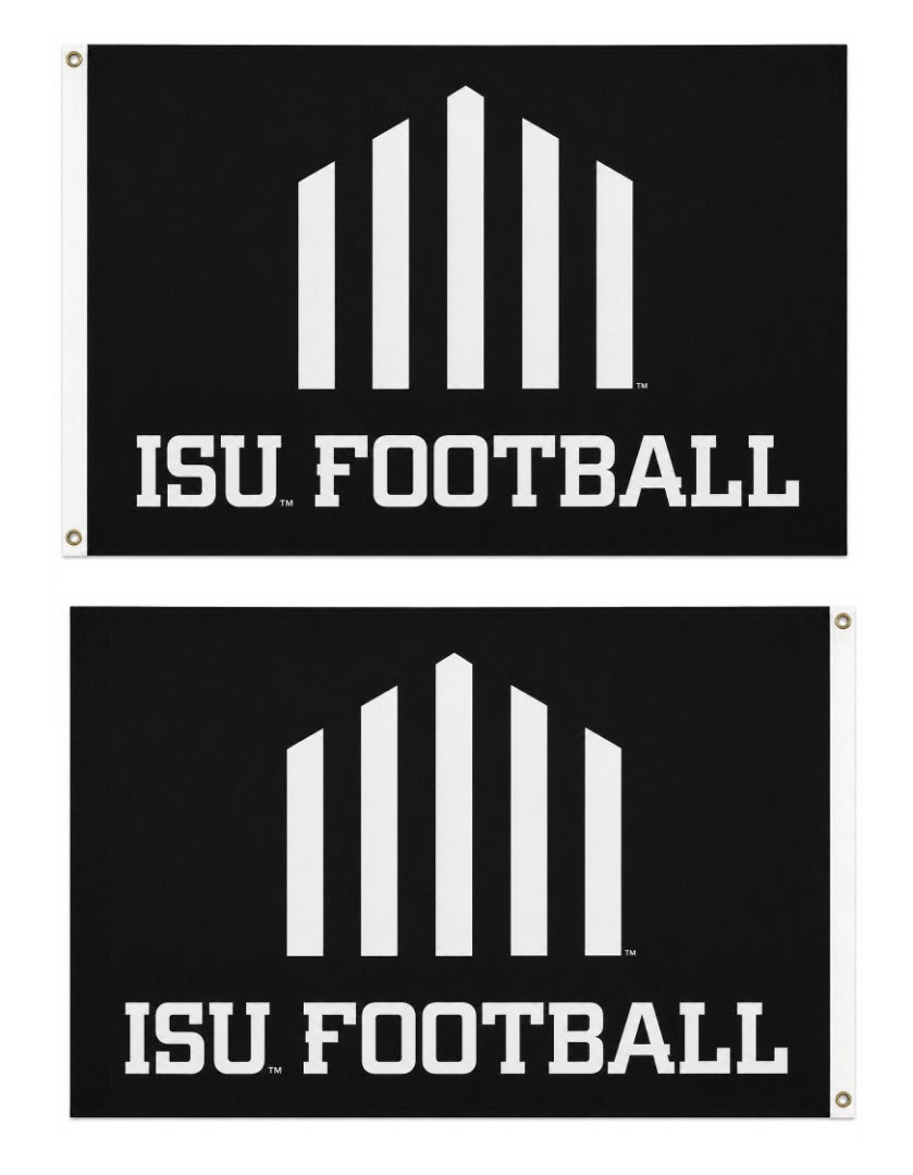 Jack Trice Logo 3x5 ISU Football 2 Sided Black heartlandflags