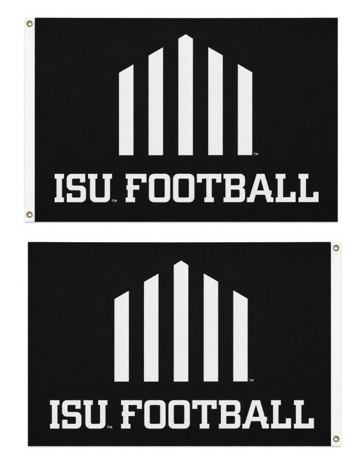 Jack Trice Logo 3x5 ISU Football 2 Sided Black heartlandflags