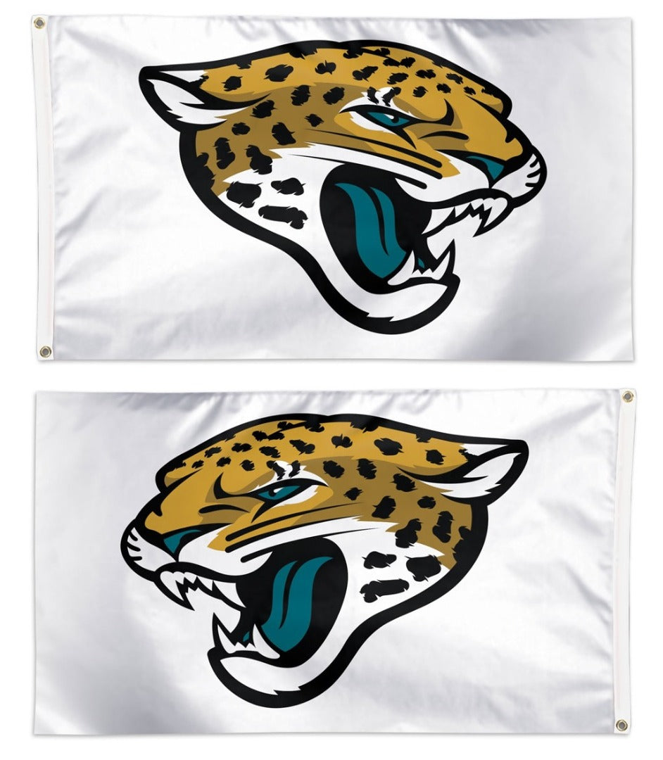 Jacksonville Jaguars Flag 3x5 White Logo heartlandflags