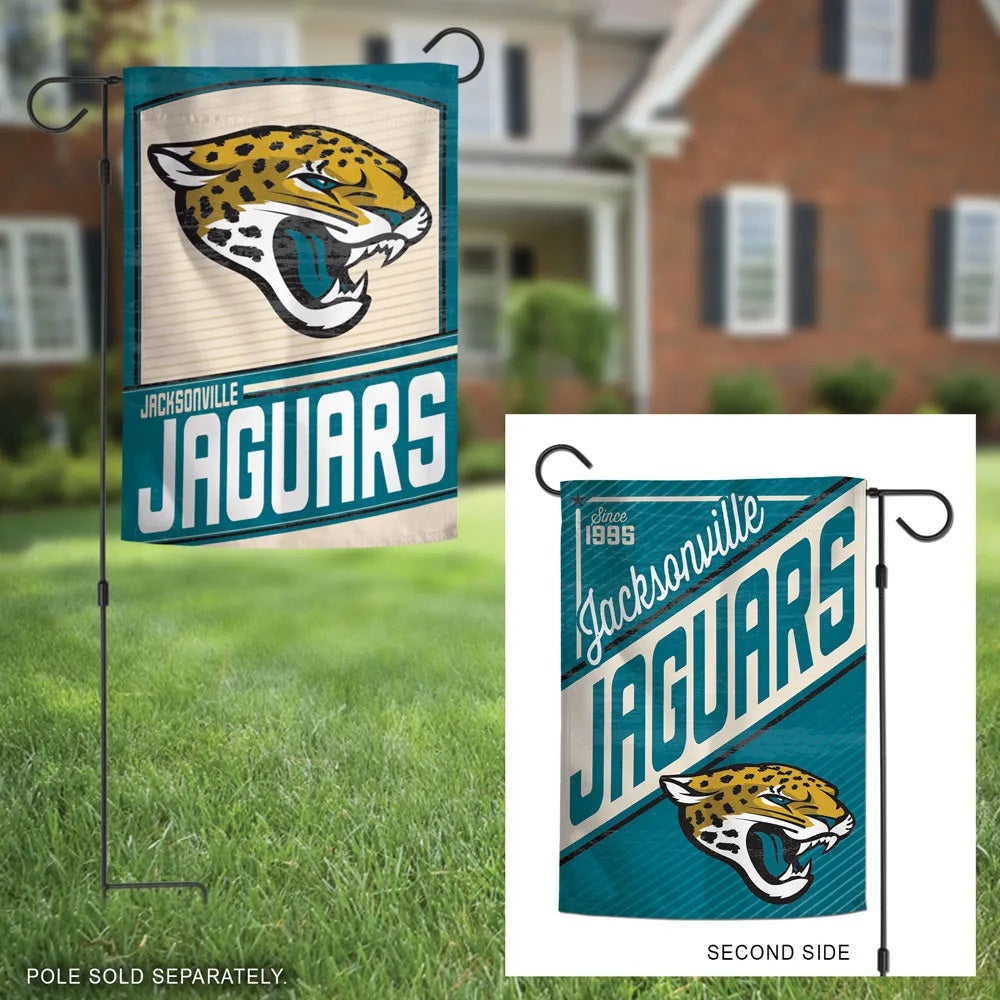 Jacksonville Jaguars Retro 2 Sided Garden Flag heartlandflags