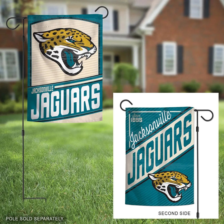 Jacksonville Jaguars Retro 2 Sided Garden Flag heartlandflags