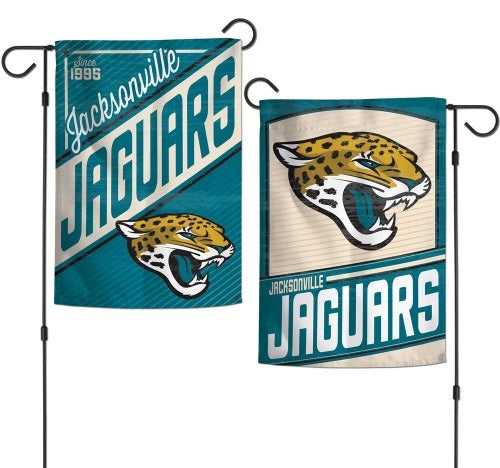 Jacksonville Jaguars Retro 2 Sided Garden Flag heartlandflags