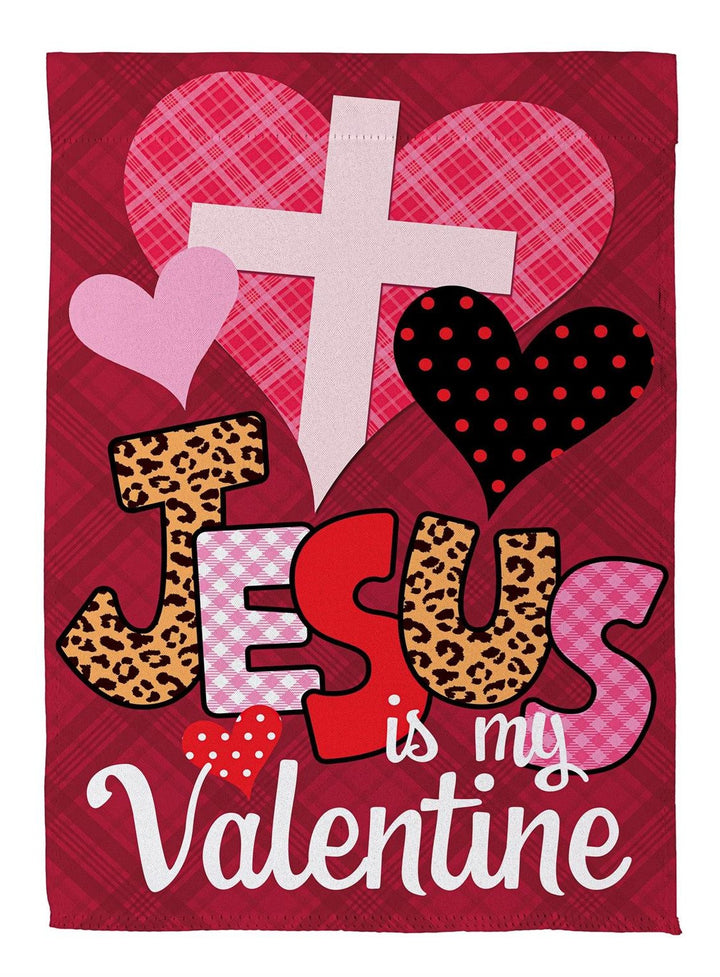 Jesus Is My Valentine 2 Sided Garden Flag heartlandflags