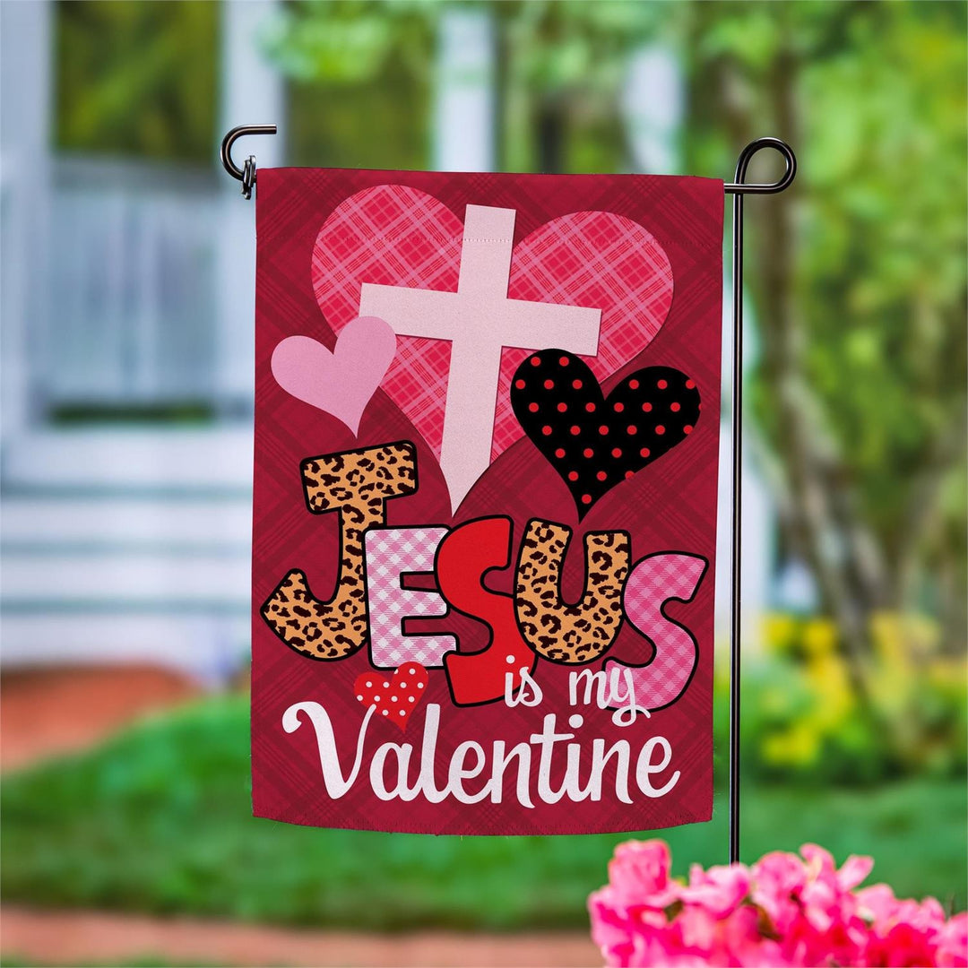 Jesus Is My Valentine 2 Sided Garden Flag heartlandflags
