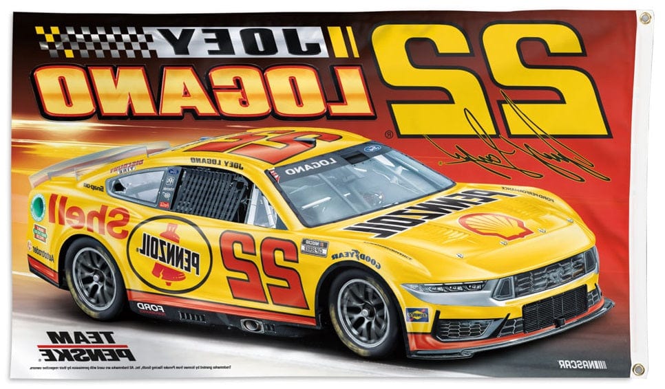 Joey Logano Flag 3x5 Pennzoil Race Car 2024 heartlandflags