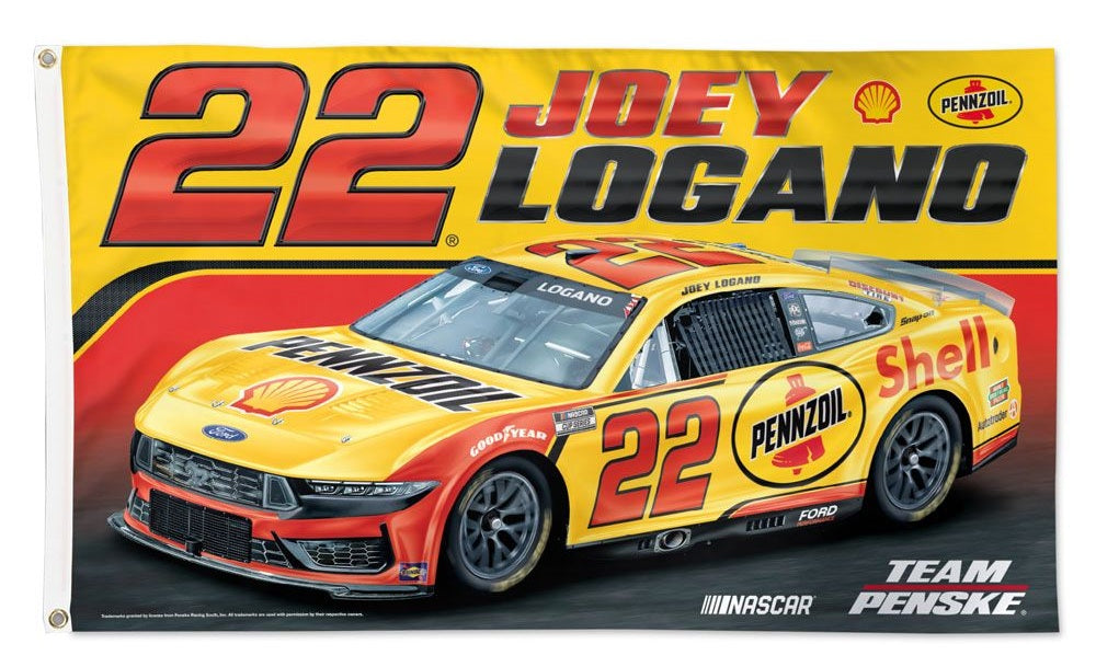 Joey Logano Flag 3x5 Pennzoil Race Car 2025 heartlandflags