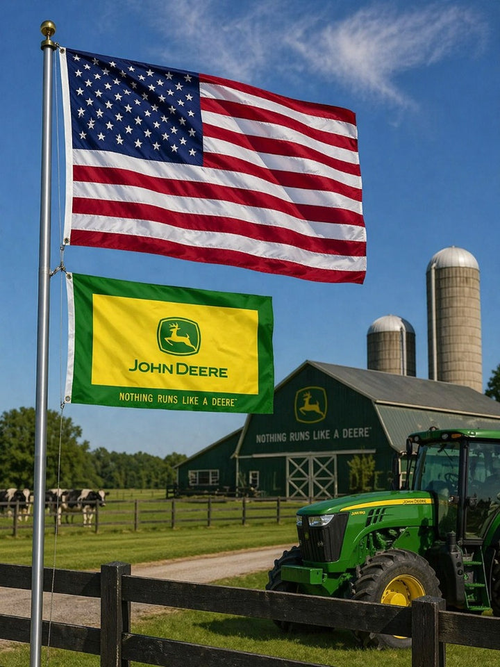John Deere Flag 2 Sided 2x3 Nothing Runs Like A Deere heartlandflags