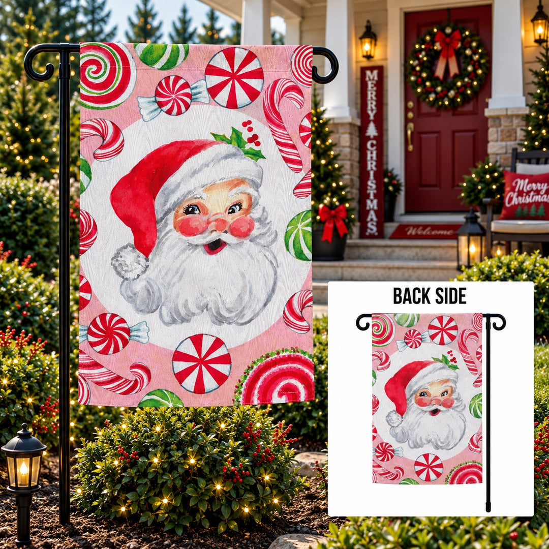 Jolly Sweet Santa 2 Sided Flag Garden heartlandflags