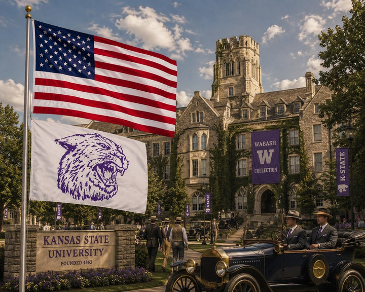 K-State Wildcats Wabash White 3x5 Flag heartlandflags