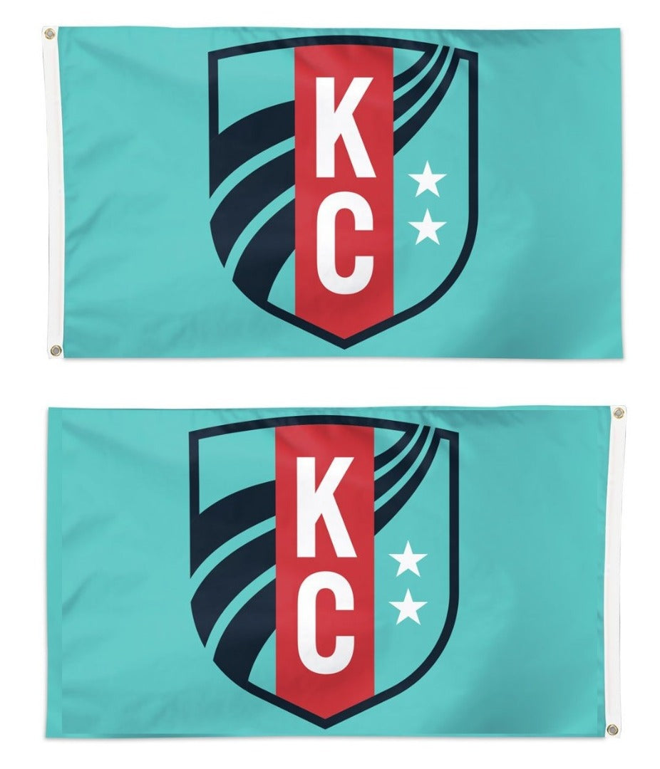 KC Current Flag 2 Sided Logo Teal heartlandflags