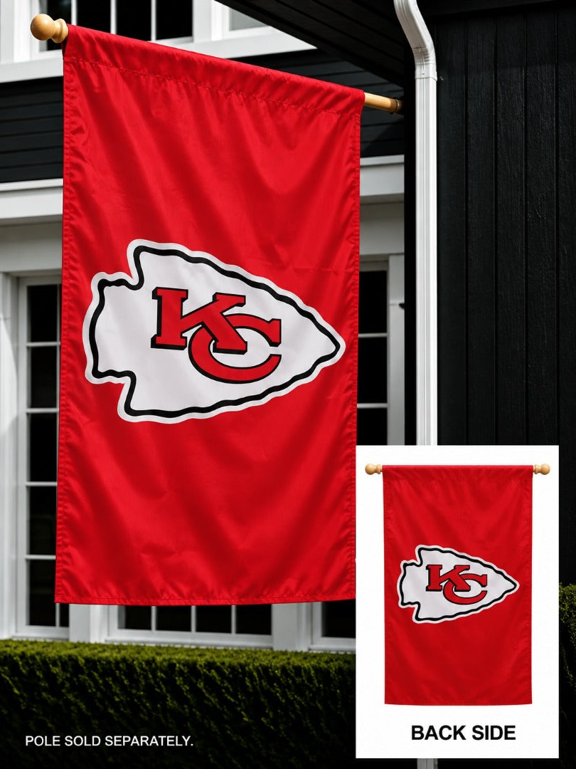 Kansas City Chiefs 2 Sided Banner Embroidered heartlandflags