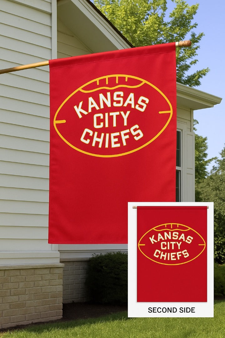 Kansas City Chiefs 2-Sided House Banner | 28x40 Double-Sided Football Flag heartlandflags