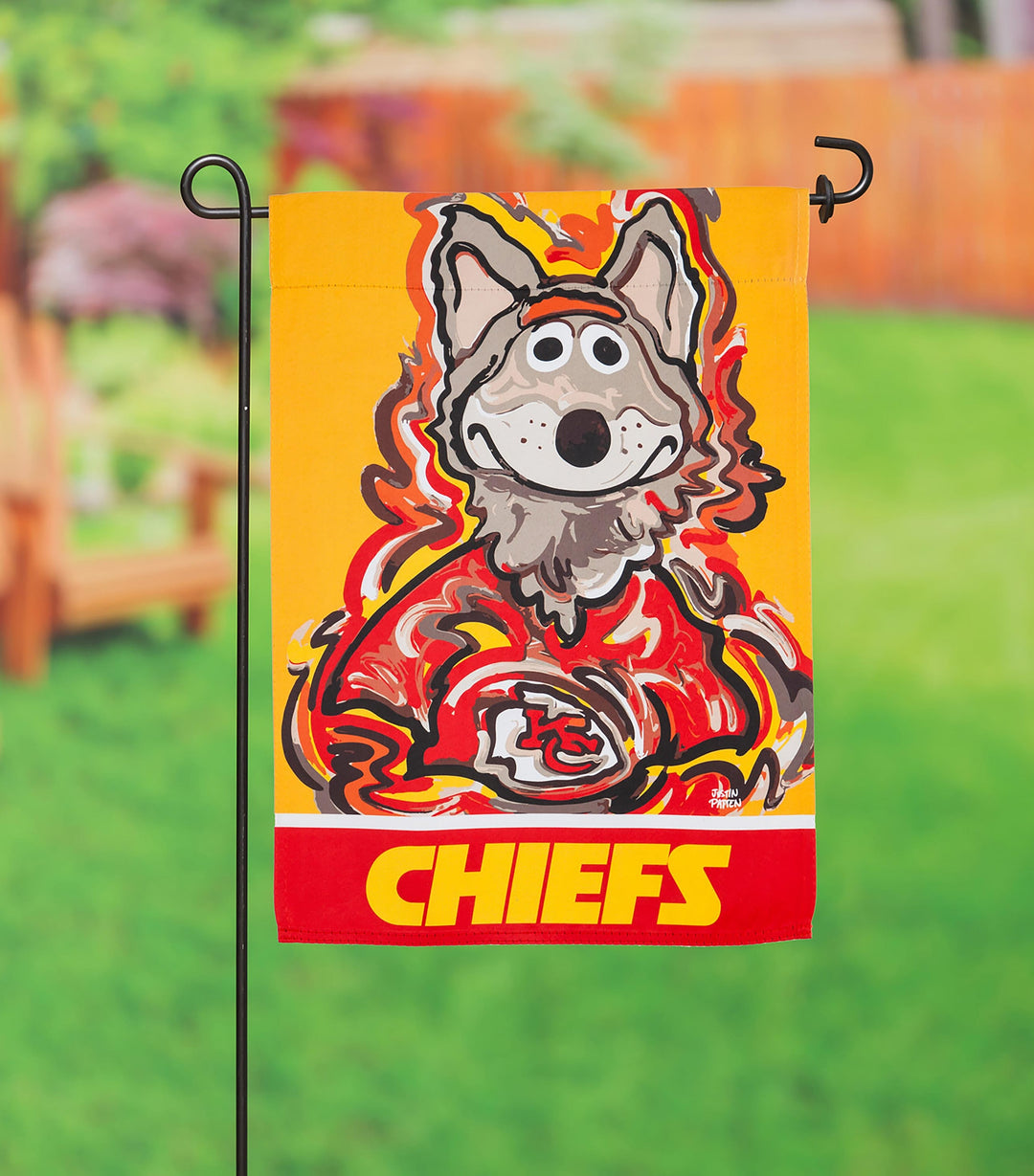 Kansas City Chiefs 2 Sided Justin Patten Garden Flag heartlandflags