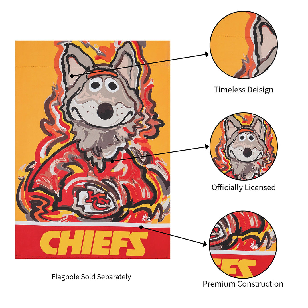 Kansas City Chiefs 2 Sided Justin Patten Garden Flag heartlandflags