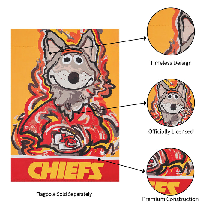 Kansas City Chiefs 2 Sided Justin Patten Garden Flag heartlandflags