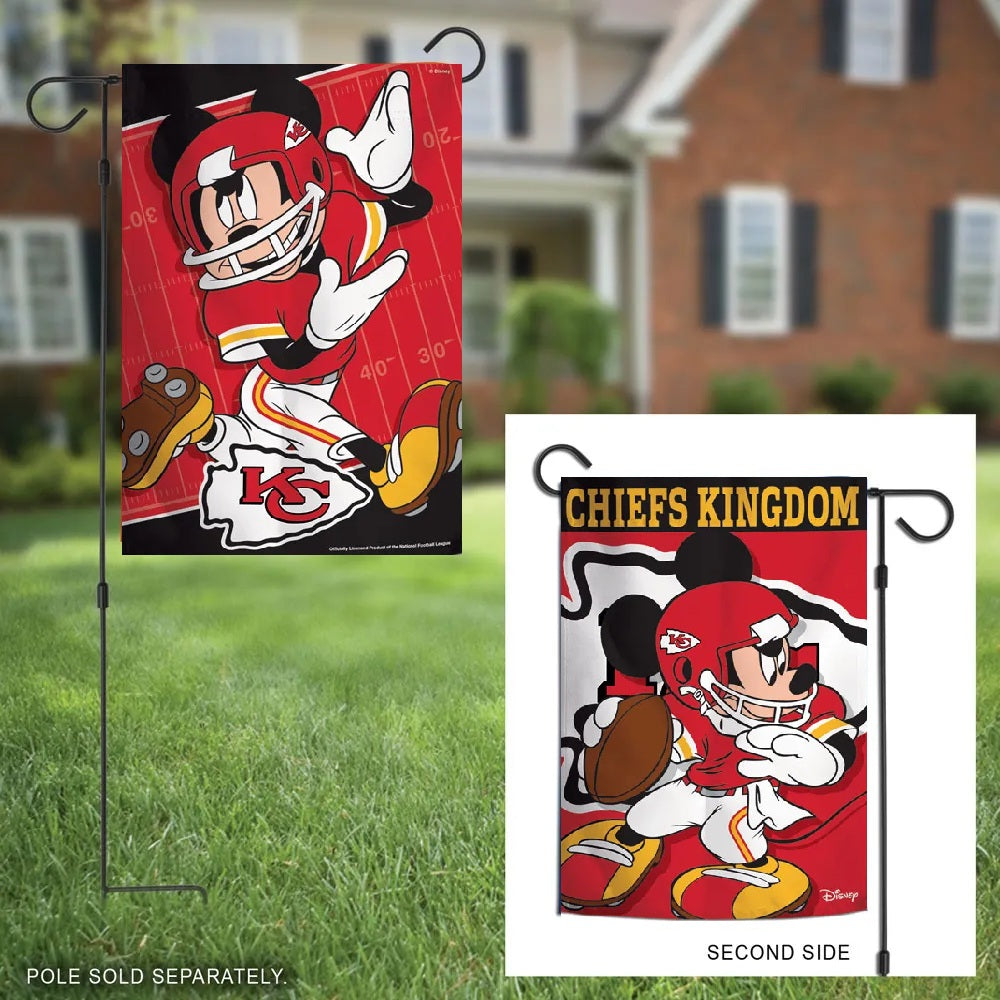 Kansas City Chiefs 2 Sided Mickey Mouse Garden Flag heartlandflags