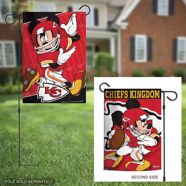 Kansas City Chiefs 2 Sided Mickey Mouse Garden Flag heartlandflags