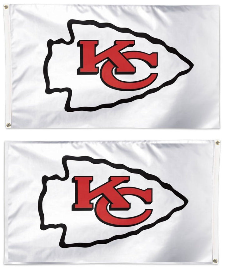 Kansas City Chiefs 2 Sided White 3x5 Flag heartlandflags