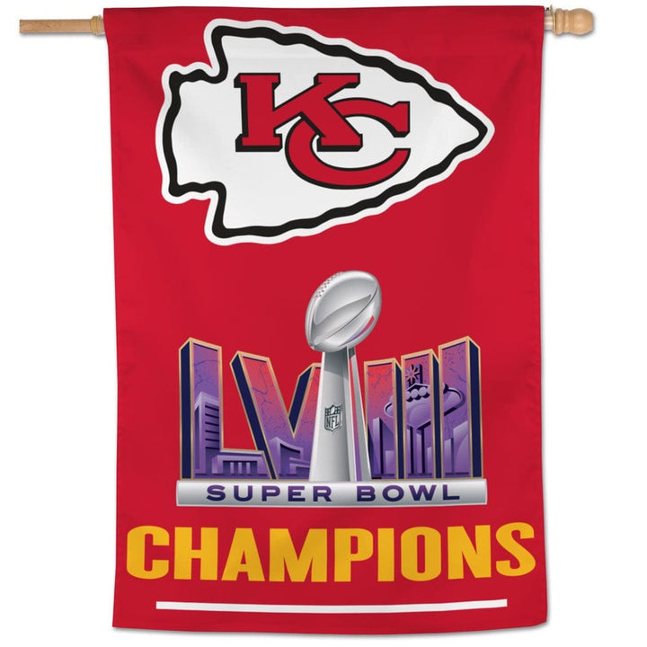 Kansas City Chiefs Banner Super Bowl LVIII Champions heartlandflags