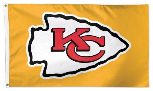 Kansas City Chiefs Flag 2 Sided Yellow heartlandflags