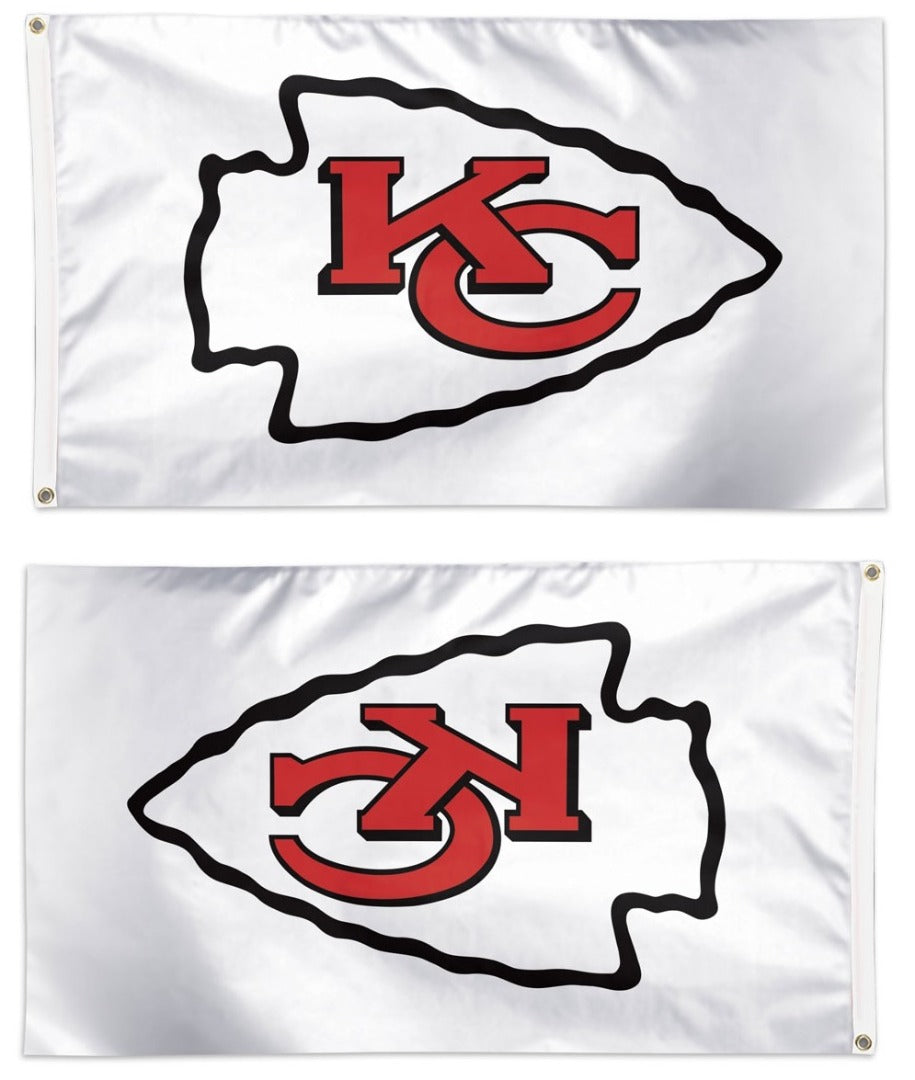 Kansas City Chiefs Flag 3x5 Logo White heartlandflags