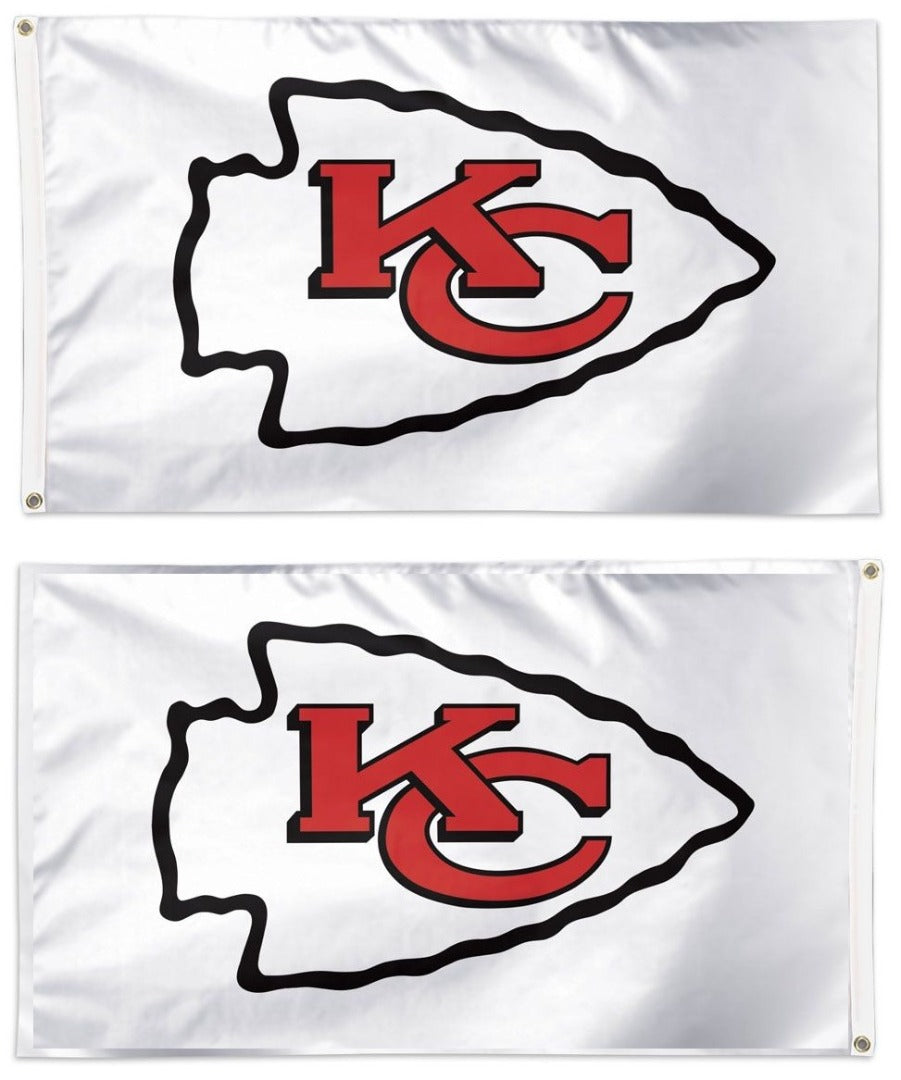 Kansas City Chiefs Flag 3x5 White 2 Sided heartlandflags