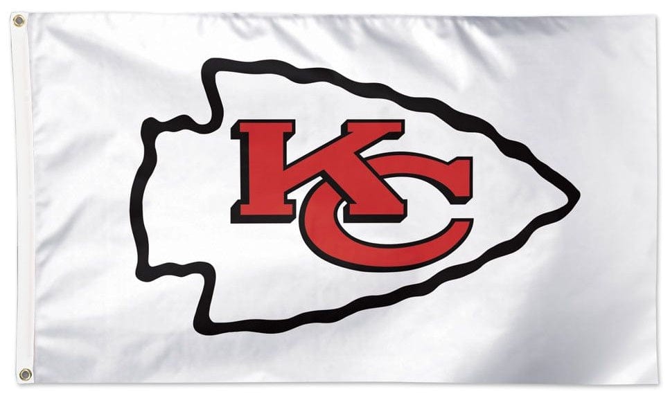 Kansas City Chiefs Flag 3x5 White 2 Sided heartlandflags