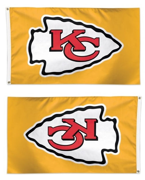 Kansas City Chiefs Flag 3x5 Yellow Logo heartlandflags