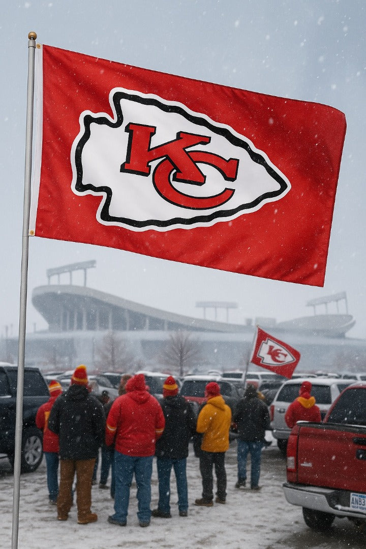 Kansas City Chiefs Flag 4x6 Logo Red 2 Sided heartlandflags