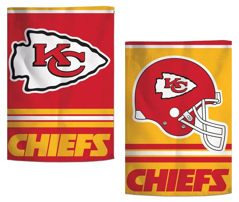 Kansas City Chiefs Garden Flag 2 Sided Arrowhead Helmet heartlandflags