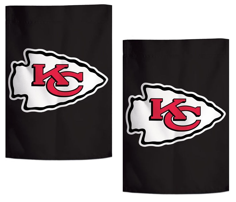 Kansas City Chiefs Garden Flag 2 Sided Black heartlandflags