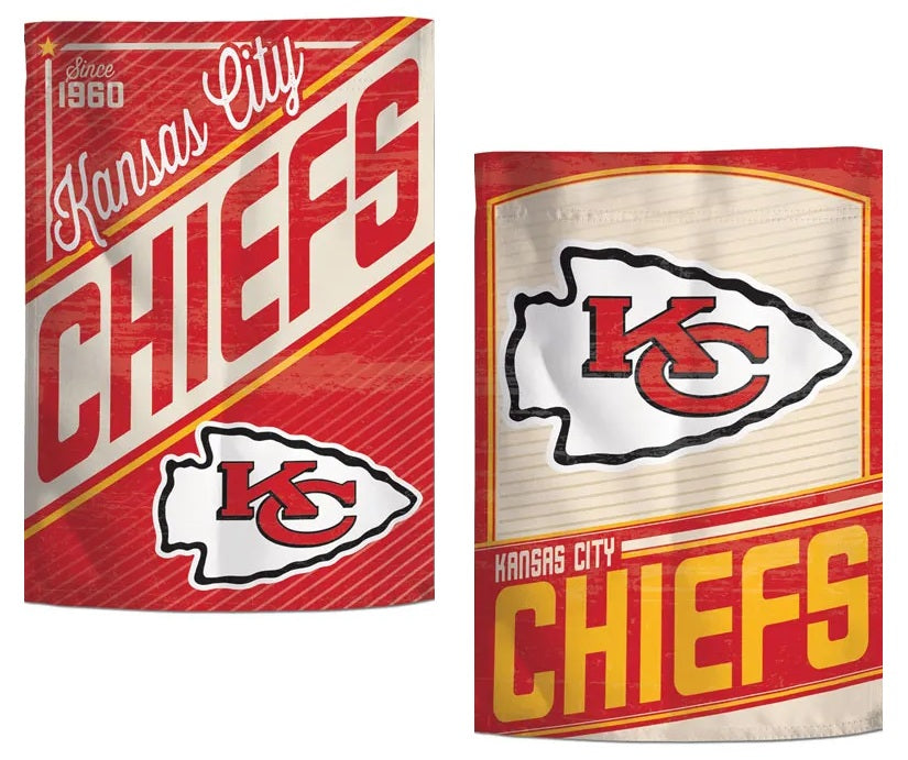 Kansas City Chiefs Garden Flag 2 Sided Retro Classic Logo heartlandflags
