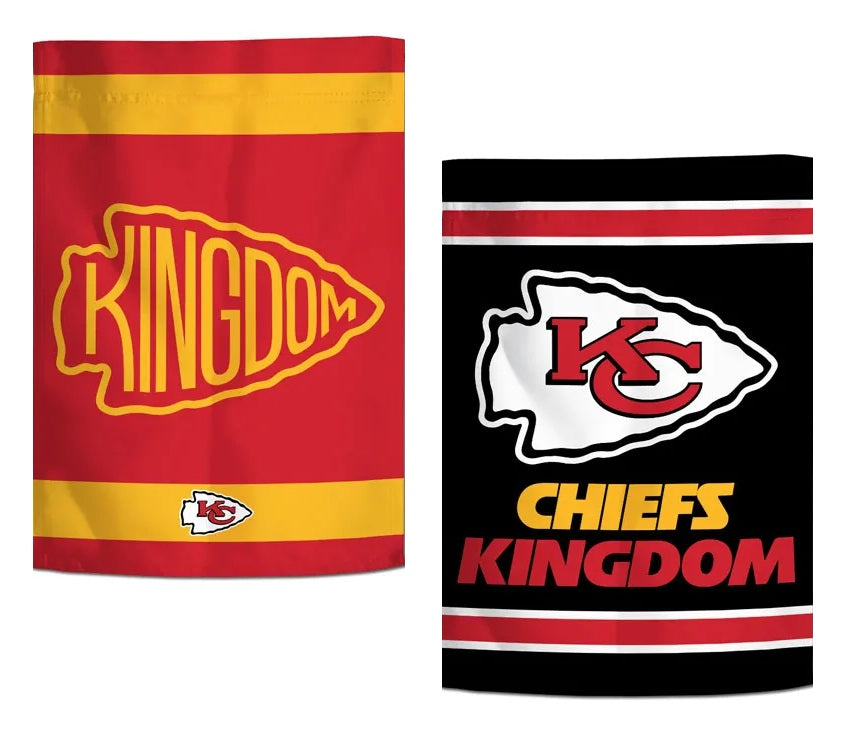 Kansas City Chiefs Kingdom Garden Flag 2 Sided Logo heartlandflags