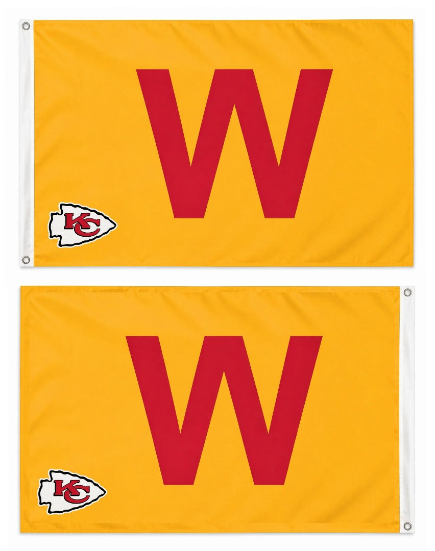 Kansas City Chiefs Win 2 Sided Yellow 3x5 Flag heartlandflags
