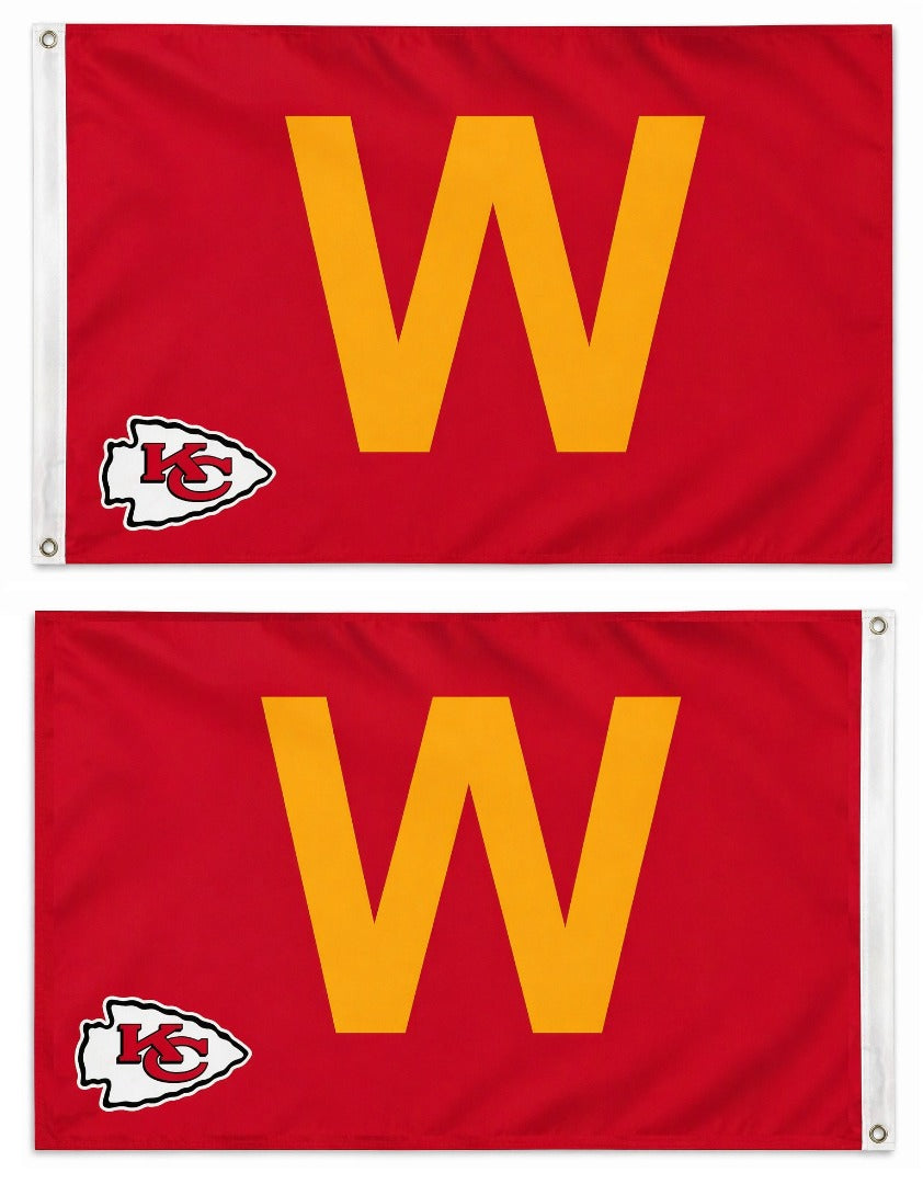 Kansas City Chiefs Win Red 2 Sided 3x5 Flag heartlandflags