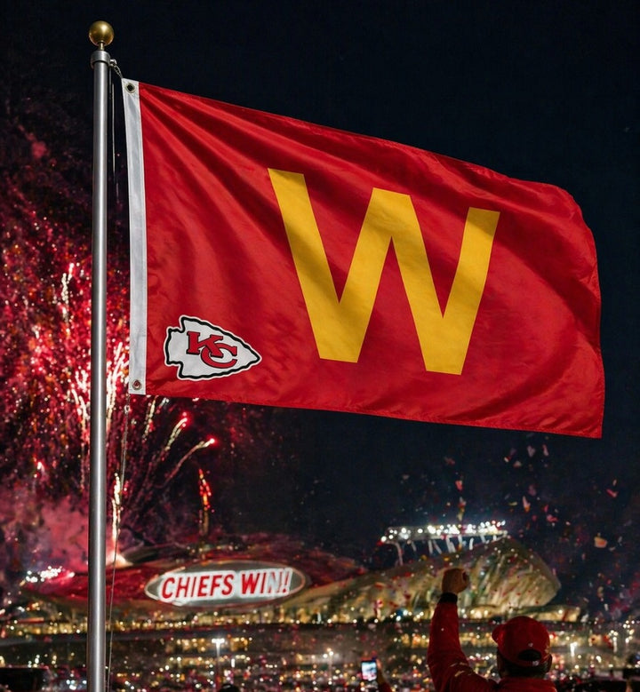 Kansas City Chiefs Win Red 2 Sided 3x5 Flag heartlandflags