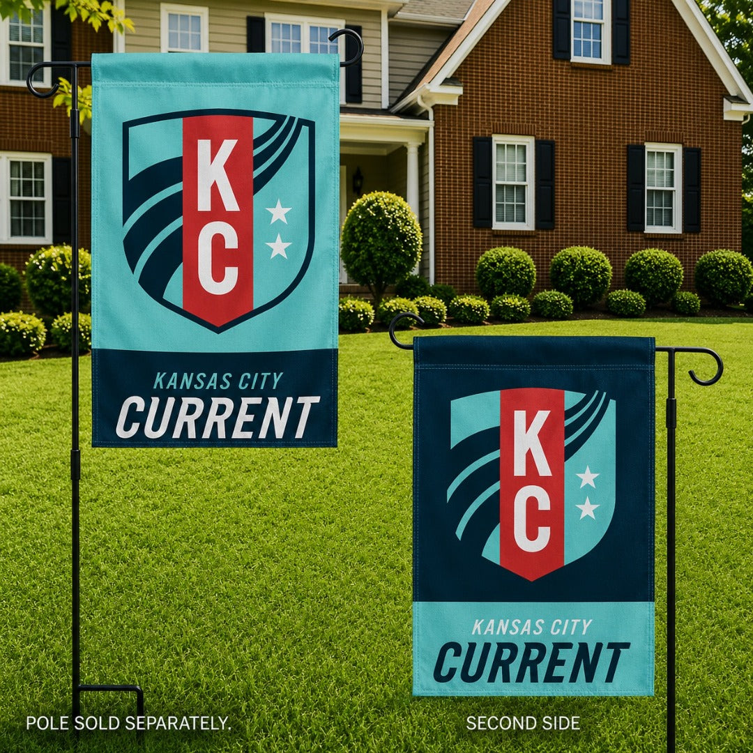 Kansas City Current Garden Flag 2 Sided heartlandflags