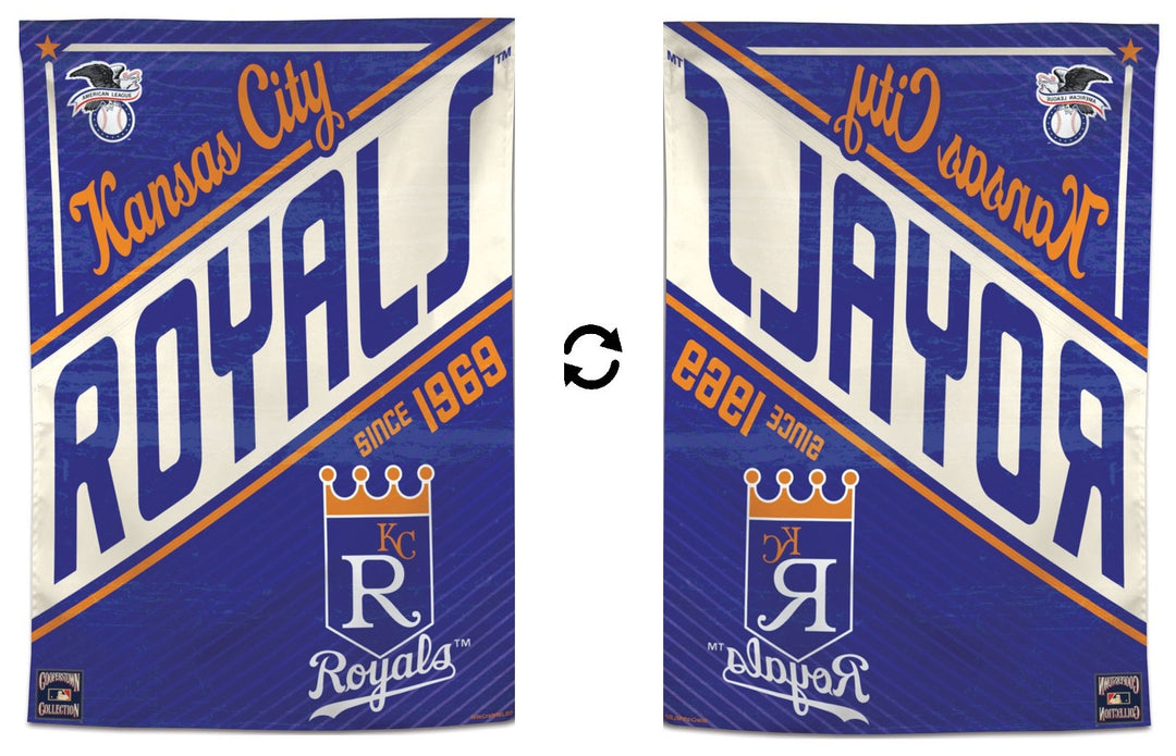 Kansas City Royals Banner Throwback Logo heartlandflags
