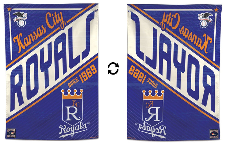 Kansas City Royals Banner Throwback Logo heartlandflags