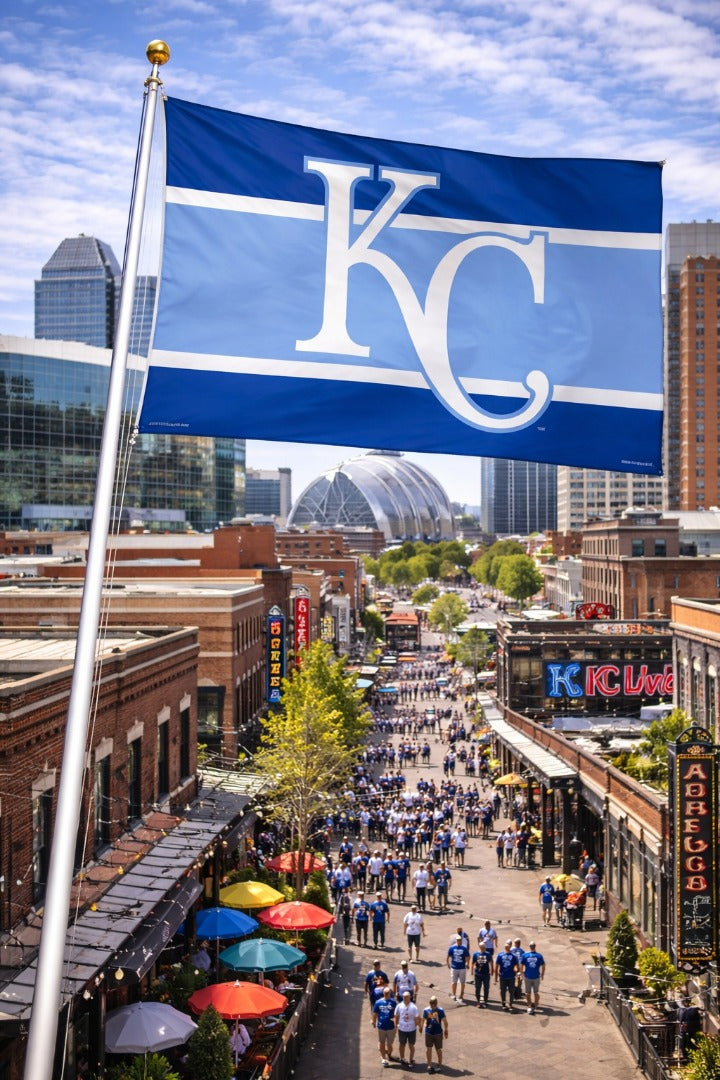 Kansas City Royals Flag 3x5 Horizontal Stripes heartlandflags