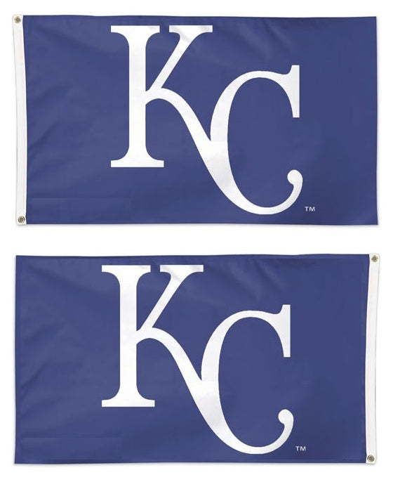 Kansas City Royals Flag 3x5 KC Logo 2 Sided heartlandflags