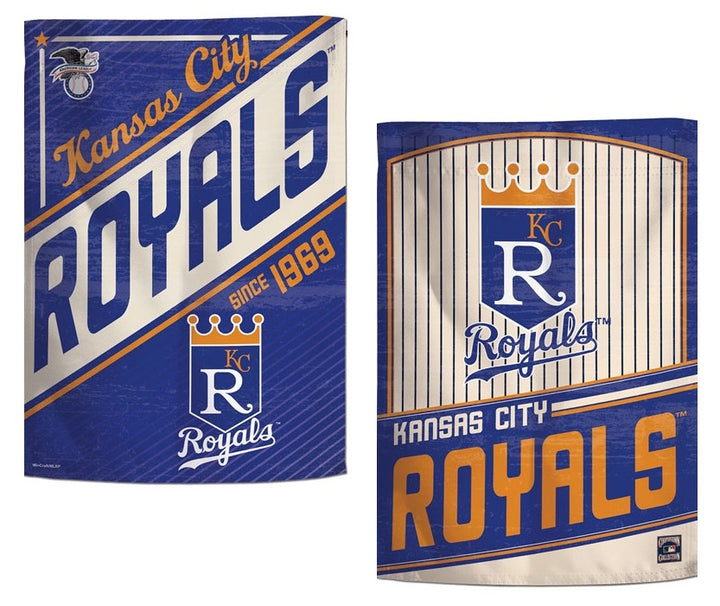 Kansas City Royals Garden Flag 2 Sided Pinstripe heartlandflags