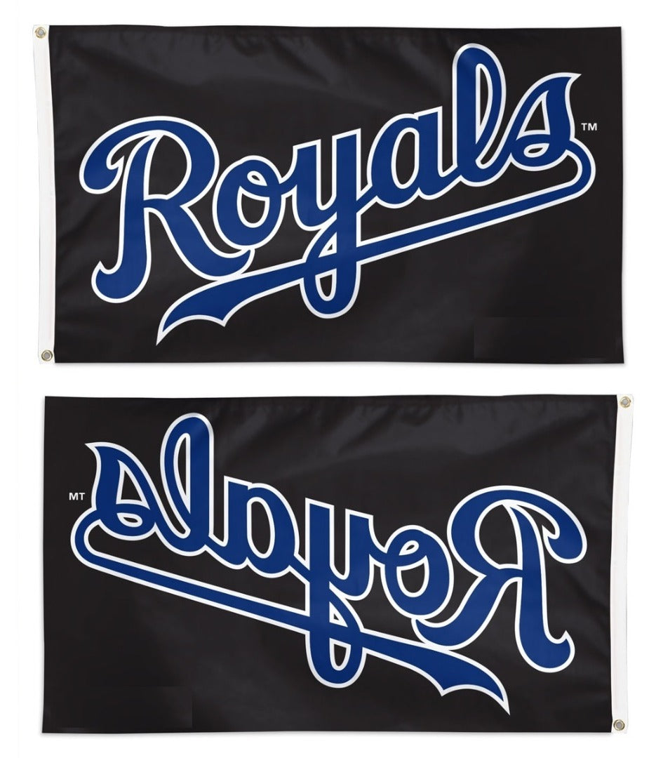 Kansas City Royals Script Flag 3x5 Black heartlandflags