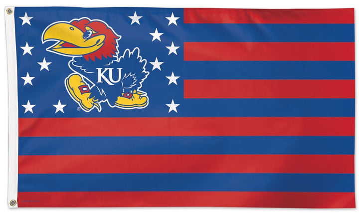 Kansas Jayhawks Flag 3x5 Americana Stars And Stripes heartlandflags