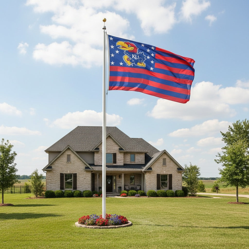 Kansas Jayhawks Flag 3x5 Americana Stars And Stripes heartlandflags