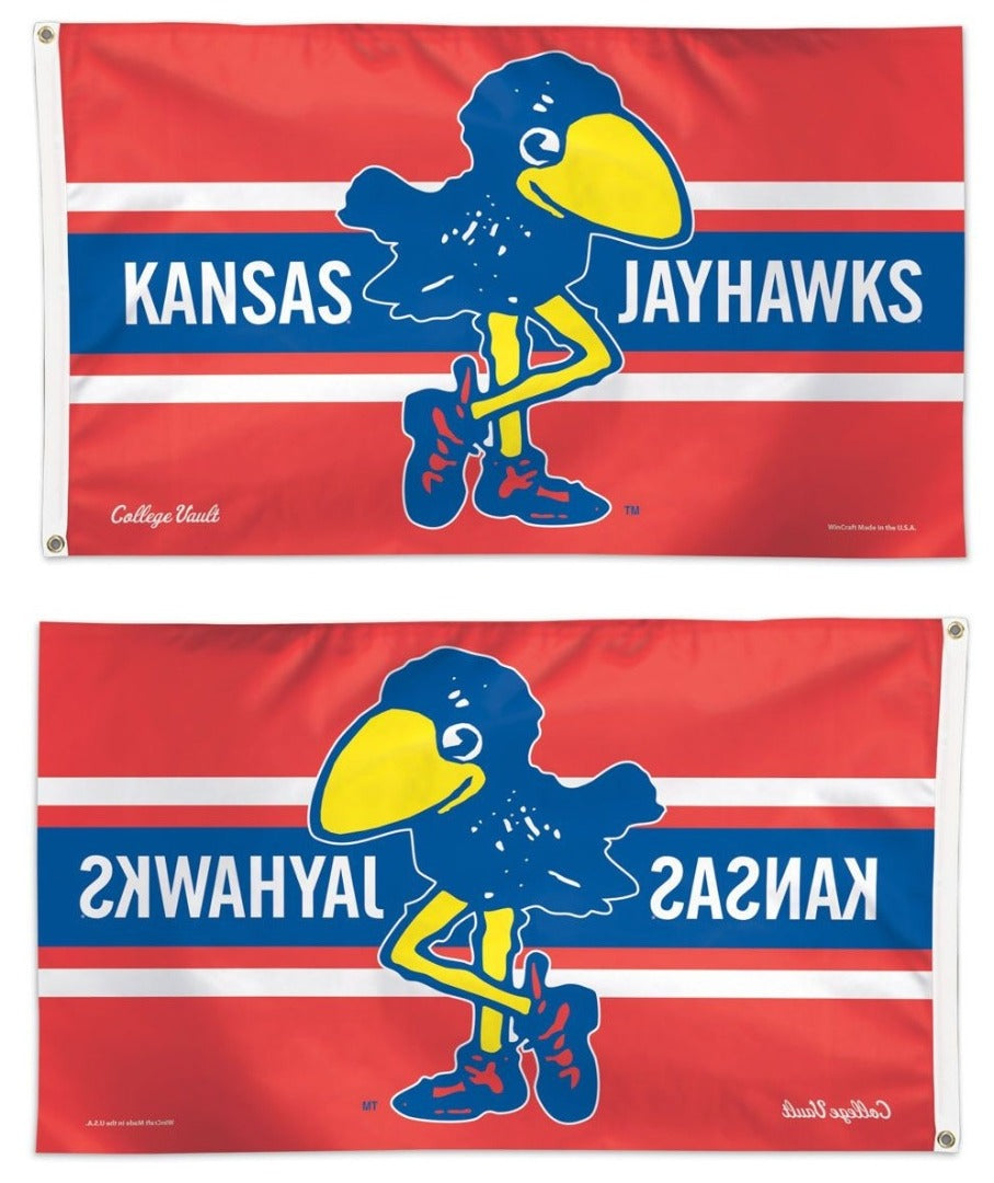Kansas Jayhawks Flag 3x5 Vintage Logo heartlandflags