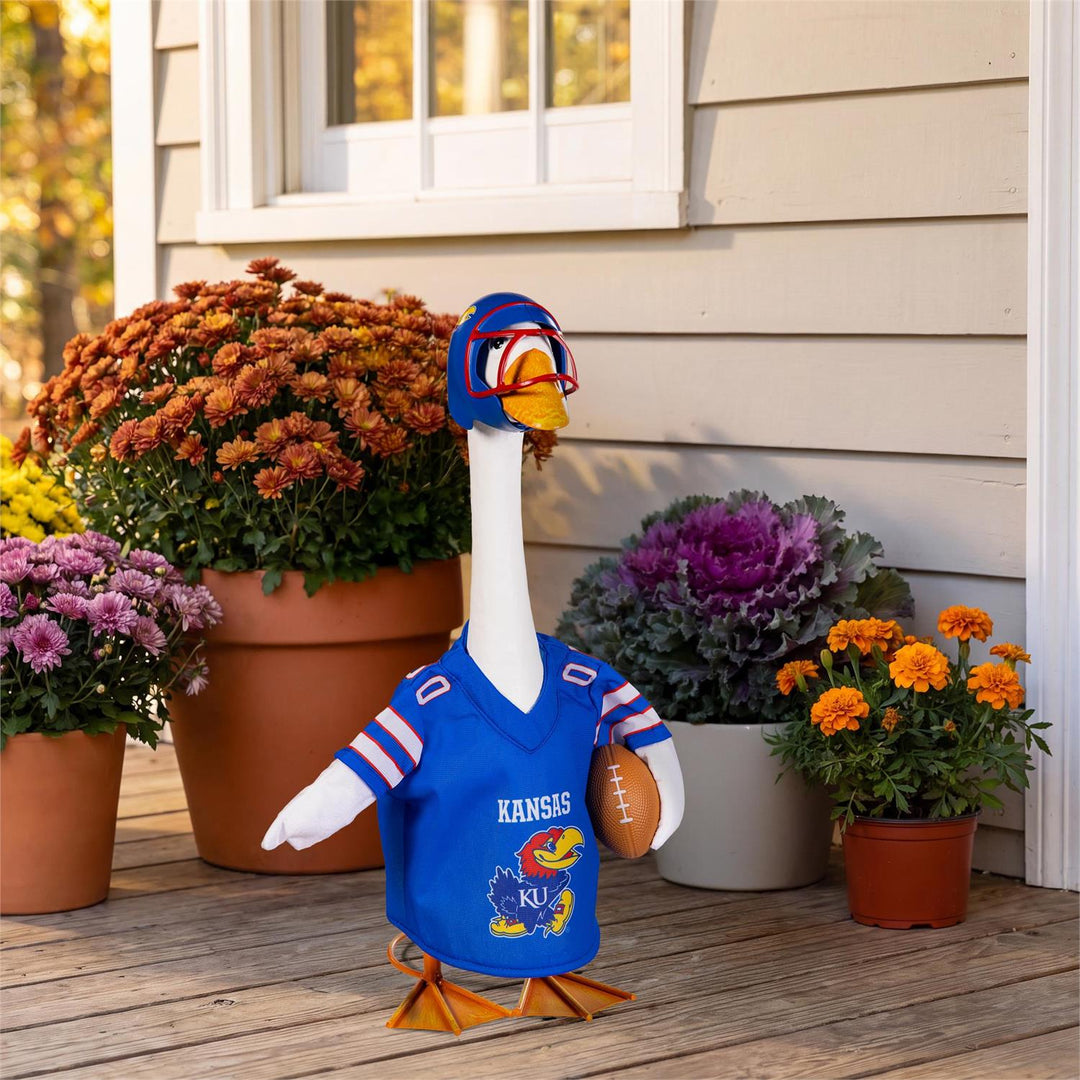 Kansas Jayhawks Football Porch Goose Outfit for 21-Inch Goose