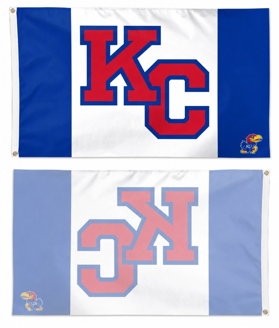 Kansas Jayhawks KC Logo 3x5 Flag heartlandflags