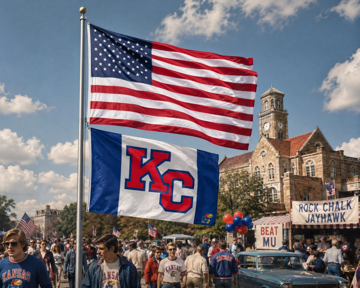 Kansas Jayhawks KC Logo 3x5 Flag heartlandflags